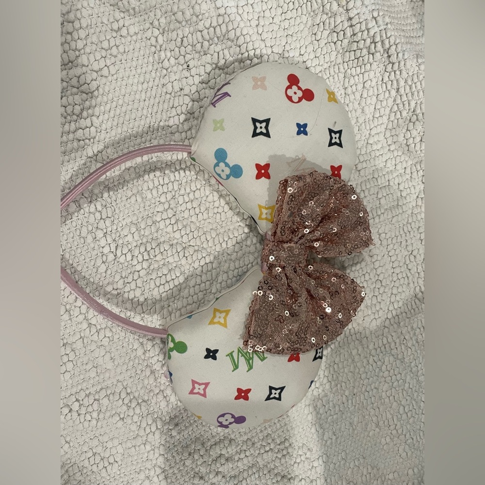 Designer inspired minnie mouse ears; louis vuitton minnie mouse ears disney ears